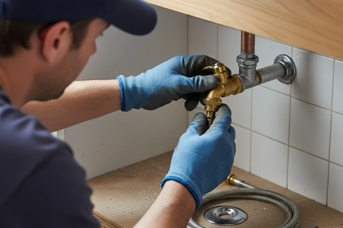 Shutoff valve and fitting work during Emergency Plumbing in Mangum